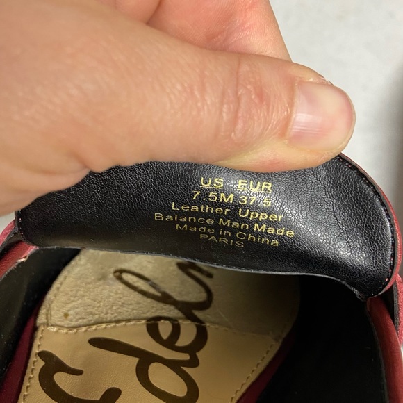 Sam Edelman Paris Red Leather Slip On Loafers 7.5 - Picture 5 of 8
